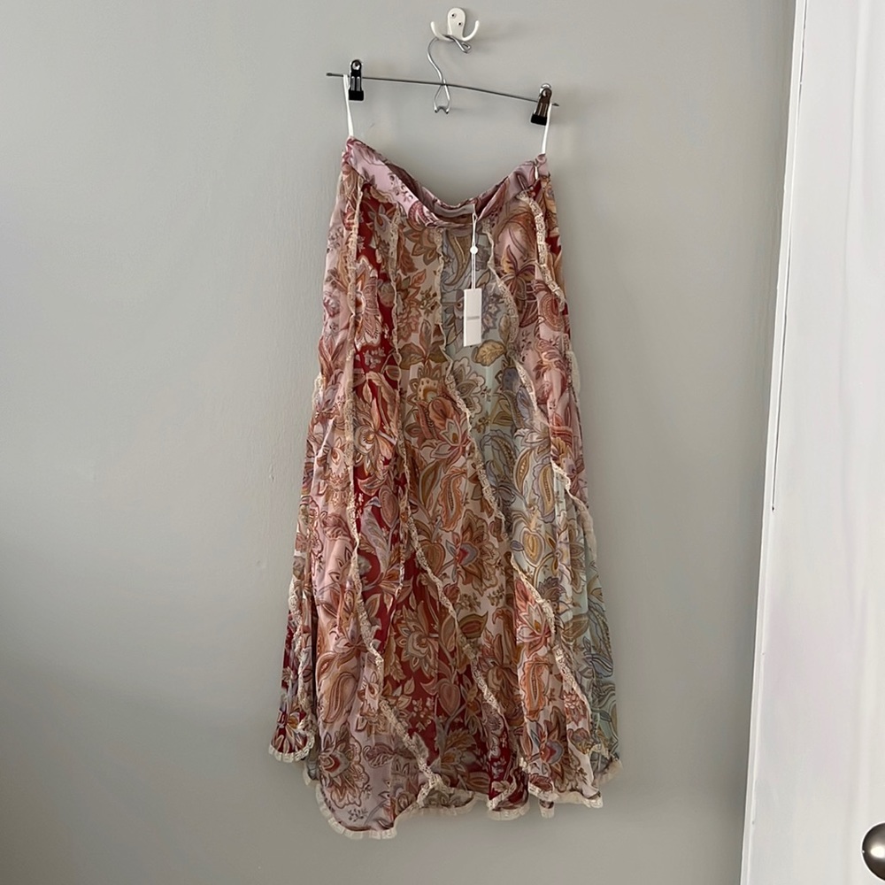NWT Zimmerman paisley skirt with lace detail